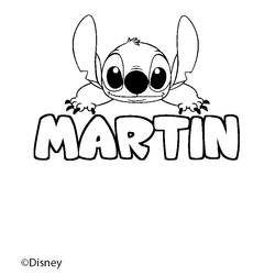 Coloraci&oacute;n del nombre MARTIN - decorado Stitch