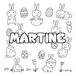 Coloraci&oacute;n del nombre MARTINE - decorado Pascua