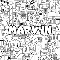 Coloraci&oacute;n del nombre MARVYN - decorado ciudad