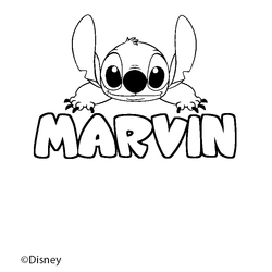 Coloraci&oacute;n del nombre MARVIN - decorado Stitch