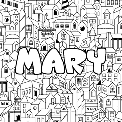 Coloraci&oacute;n del nombre MARY - decorado ciudad