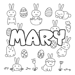 Coloraci&oacute;n del nombre MARY - decorado Pascua