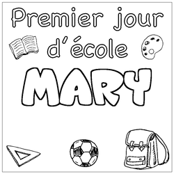 Coloraci&oacute;n del nombre MARY - decorado primer d&iacute;a de escuela
