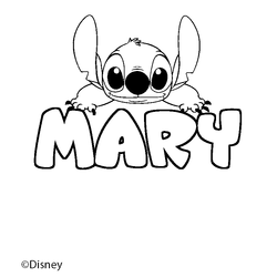 Coloraci&oacute;n del nombre MARY - decorado Stitch