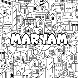 Coloraci&oacute;n del nombre MARYAM - decorado ciudad