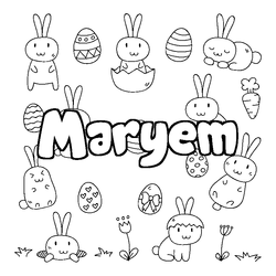 Coloraci&oacute;n del nombre Maryem - decorado Pascua