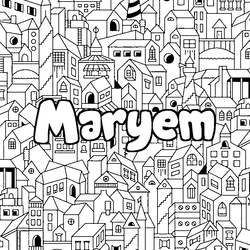 Coloraci&oacute;n del nombre Maryem - decorado ciudad