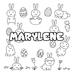 Coloraci&oacute;n del nombre MARYLENE - decorado Pascua