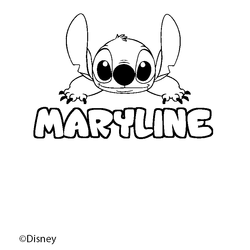 Coloraci&oacute;n del nombre MARYLINE - decorado Stitch