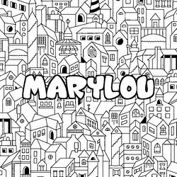 Coloraci&oacute;n del nombre MARYLOU - decorado ciudad