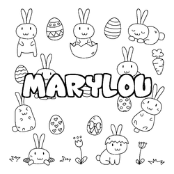Coloraci&oacute;n del nombre MARYLOU - decorado Pascua