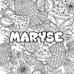 Coloraci&oacute;n del nombre MARYSE - decorado mandala de frutas