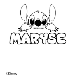 Coloraci&oacute;n del nombre MARYSE - decorado Stitch