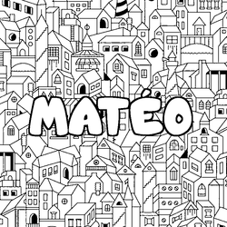 Coloraci&oacute;n del nombre MAT&Eacute;O - decorado ciudad