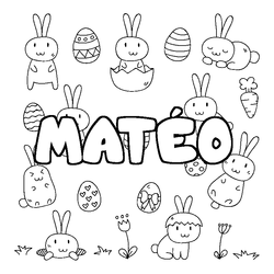Coloraci&oacute;n del nombre MAT&Eacute;O - decorado Pascua