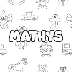 Coloraci&oacute;n del nombre MATHYS - decorado juguetes