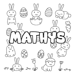 Coloraci&oacute;n del nombre MATHYS - decorado Pascua