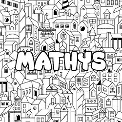 Coloraci&oacute;n del nombre MATHYS - decorado ciudad