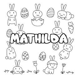 Coloraci&oacute;n del nombre MATHILDA - decorado Pascua