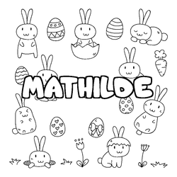 Coloraci&oacute;n del nombre MATHILDE - decorado Pascua