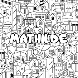 Coloraci&oacute;n del nombre MATHILDE - decorado ciudad