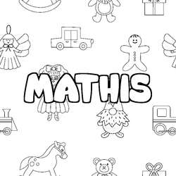 Coloraci&oacute;n del nombre MATHIS - decorado juguetes