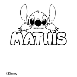 Coloraci&oacute;n del nombre MATHIS - decorado Stitch