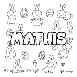 Coloraci&oacute;n del nombre MATHIS - decorado Pascua