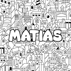 Coloraci&oacute;n del nombre MATIAS - decorado ciudad