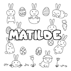 Coloraci&oacute;n del nombre MATILDE - decorado Pascua