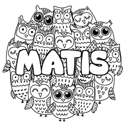 Coloraci&oacute;n del nombre MATIS - decorado b&uacute;hos