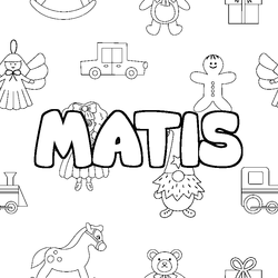 Coloraci&oacute;n del nombre MATIS - decorado juguetes