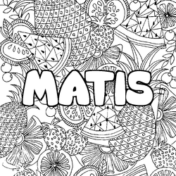 Coloraci&oacute;n del nombre MATIS - decorado mandala de frutas