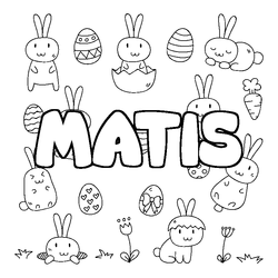 Coloraci&oacute;n del nombre MATIS - decorado Pascua