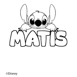 Coloraci&oacute;n del nombre MATIS - decorado Stitch