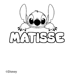 Coloraci&oacute;n del nombre MATISSE - decorado Stitch