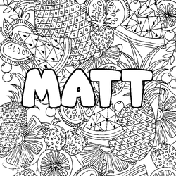 Coloraci&oacute;n del nombre MATT - decorado mandala de frutas
