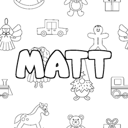 Coloraci&oacute;n del nombre MATT - decorado juguetes