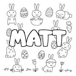 Coloraci&oacute;n del nombre MATT - decorado Pascua