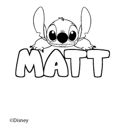 Coloraci&oacute;n del nombre MATT - decorado Stitch