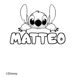 Coloraci&oacute;n del nombre MATTEO - decorado Stitch