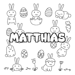 Coloraci&oacute;n del nombre MATTHIAS - decorado Pascua