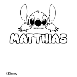 Coloraci&oacute;n del nombre MATTHIAS - decorado Stitch