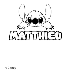 Coloraci&oacute;n del nombre MATTHIEU - decorado Stitch