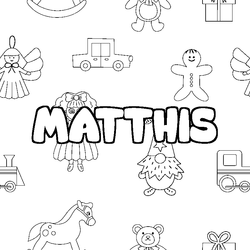 Coloraci&oacute;n del nombre MATTHIS - decorado juguetes