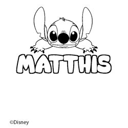 Coloraci&oacute;n del nombre MATTHIS - decorado Stitch