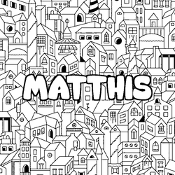 Coloraci&oacute;n del nombre MATTHIS - decorado ciudad