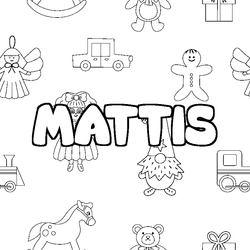 Coloraci&oacute;n del nombre MATTIS - decorado juguetes