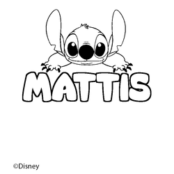 Coloraci&oacute;n del nombre MATTIS - decorado Stitch