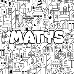 Coloraci&oacute;n del nombre MATYS - decorado ciudad